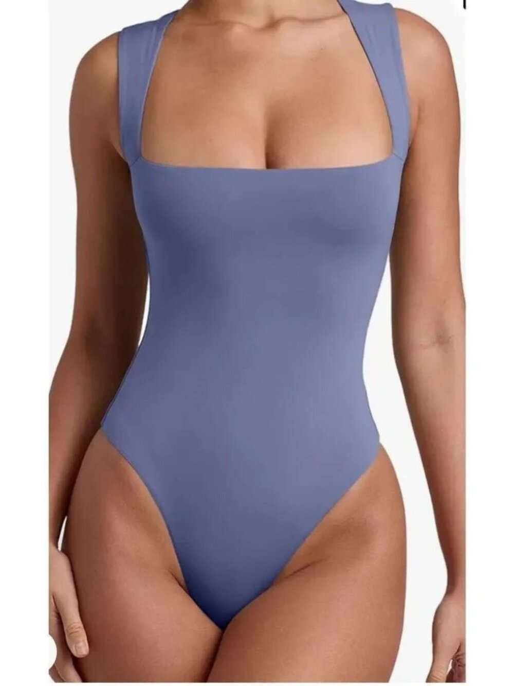Reoria Sleeveless Tank Top Bodysuit Blue, Size S